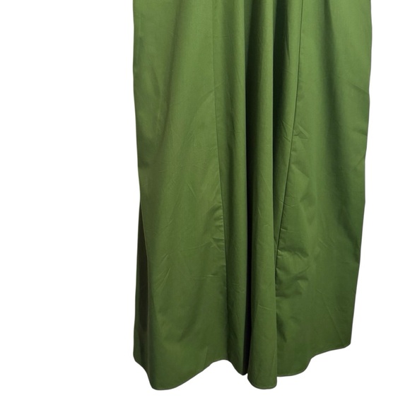 Abercrombie & Fitch Size Large Green Puff Sleeve Midi Dress Boho Cottagecore - Picture 4 of 10